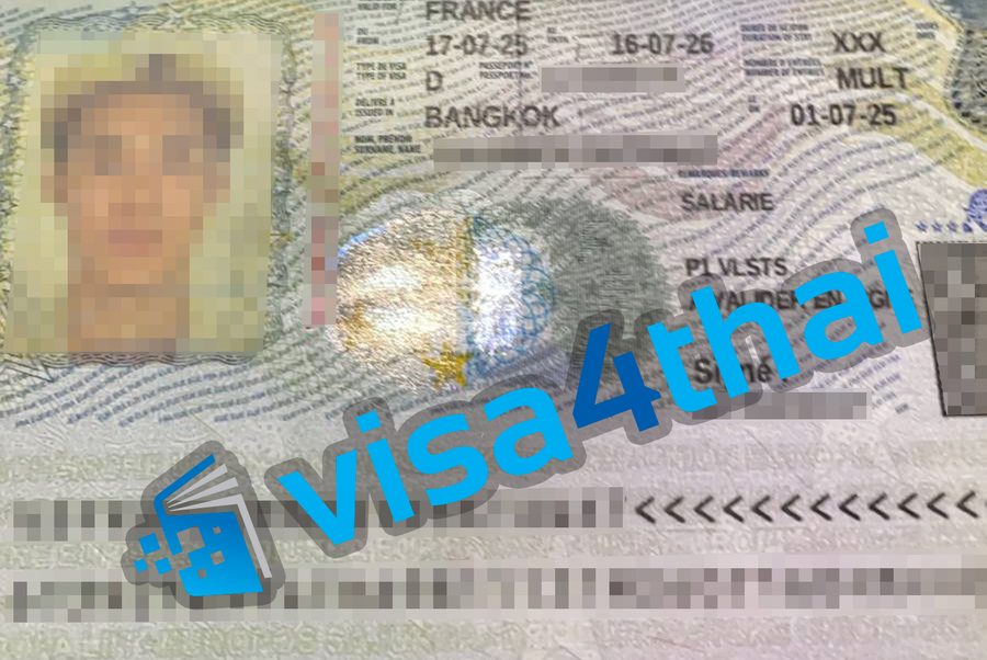 วีซ่าฝรั่งเศสที่อนุมัติแล้วของลูกค้า Visa4Thai